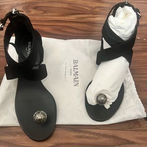 Balmain open toe logo sandal